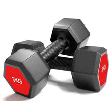 Load image into Gallery viewer, 3KG A Pair Of Rubber-Coated Hexagonal Dumbbells
