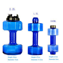 Load image into Gallery viewer, Plastic Water Dumbbells 1.5L/2.2L Capacity
